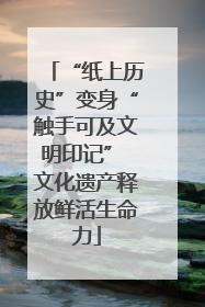 “纸上历史”变身“触手可及文明印记” 文化遗产释放鲜活生命力