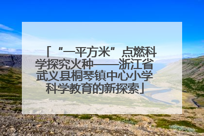 “一平方米”点燃科学探究火种——浙江省武义县桐琴镇中心小学科学教育的新探索