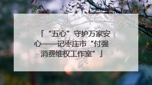 “五心”守护万家安心——记枣庄市“付强消费维权工作室”