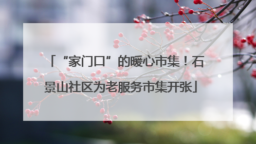 “家门口”的暖心市集！石景山社区为老服务市集开张