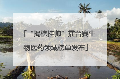 “揭榜挂帅”擂台赛生物医药领域榜单发布