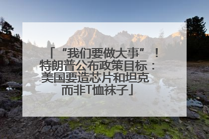 “我们要做大事”！特朗普公布政策目标：美国要造芯片和坦克 而非T恤袜子