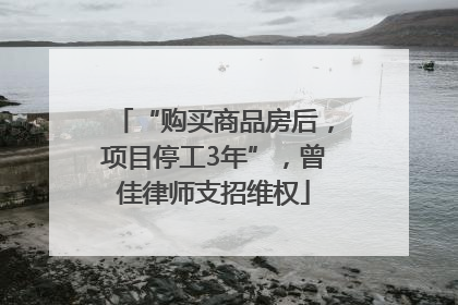 “购买商品房后，项目停工3年”，曾佳律师支招维权