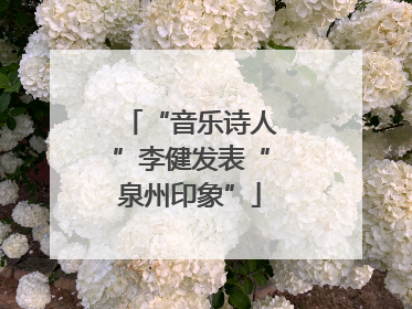 “音乐诗人”李健发表“泉州印象”