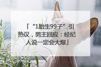 “1胎生99子”引热议，男主回应：经纪人说一定会大爆