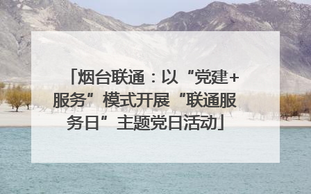 烟台联通：以“党建+服务”模式开展“联通服务日”主题党日活动