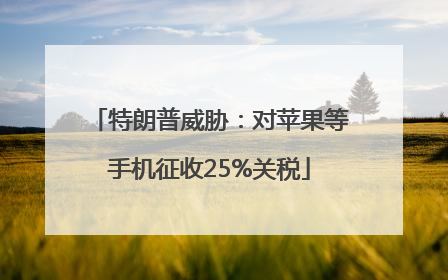 特朗普威胁：对苹果等手机征收25%关税