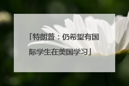 特朗普：仍希望有国际学生在美国学习