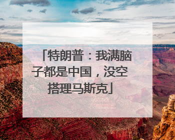 特朗普：我满脑子都是中国，没空搭理马斯克