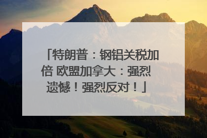 特朗普：钢铝关税加倍 欧盟加拿大：强烈遗憾！强烈反对！