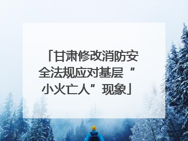 甘肃修改消防安全法规应对基层“小火亡人”现象