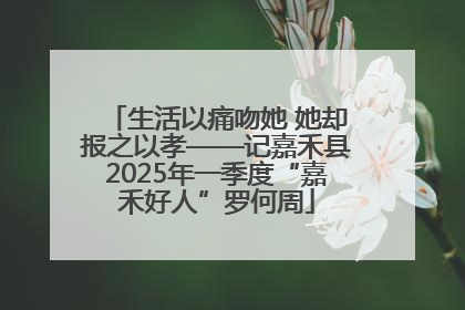 生活以痛吻她 她却报之以孝——记嘉禾县2025年一季度“嘉禾好人”罗何周