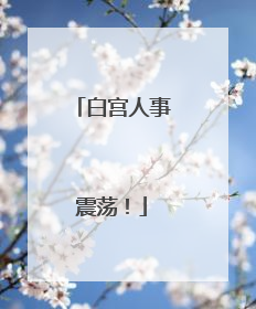 白宫人事震荡！