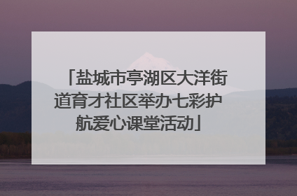 盐城市亭湖区大洋街道育才社区举办七彩护航爱心课堂活动