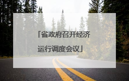 省政府召开经济运行调度会议