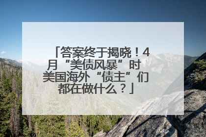 答案终于揭晓！4月“美债风暴”时 美国海外“债主”们都在做什么？