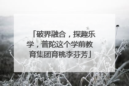 破界融合，探趣乐学，普陀这个学前教育集团育桃李芬芳