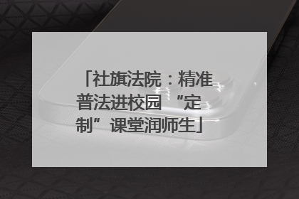 社旗法院：精准普法进校园 “定制”课堂润师生