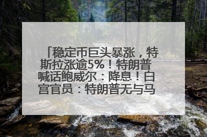 稳定币巨头暴涨，特斯拉涨逾5%！特朗普喊话鲍威尔：降息！白宫官员：特朗普无与马斯克交谈计划，他正考虑卖掉红色特斯拉