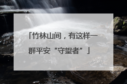 竹林山间，有这样一群平安“守望者”