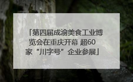 第四届成渝美食工业博览会在重庆开幕 超60家“川字号”企业参展