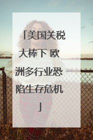 美国关税大棒下 欧洲多行业恐陷生存危机