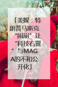 美媒：特朗普马斯克“闹崩”让“科技右翼”与MAGA的不和公开化