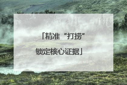 精准“打捞”锁定核心证据