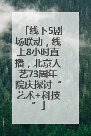 线下5剧场联动，线上8小时直播，北京人艺73周年院庆探讨“艺术+科技”