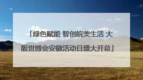 绿色赋能 智创皖美生活 大阪世博会安徽活动日盛大开幕
