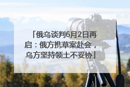 俄乌谈判6月2日再启：俄方携草案赴会，乌方坚持领土不妥协