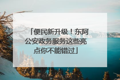 便民新升级！东阿公安政务服务这些亮点你不能错过