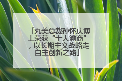 丸美总裁孙怀庆博士荣获“十大渝商”，以长期主义战略走自主创新之路