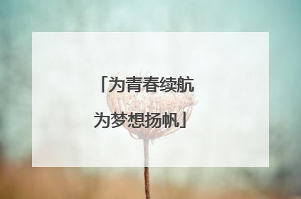 为青春续航 为梦想扬帆