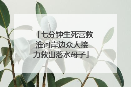 七分钟生死营救 淮河岸边众人接力救出落水母子