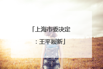 上海市委决定：王平履新