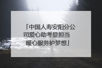 中国人寿安阳分公司爱心助考显担当 暖心服务护梦想