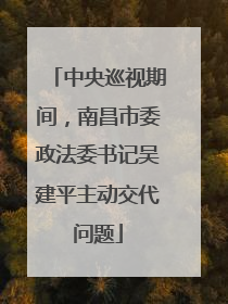 中央巡视期间，南昌市委政法委书记吴建平主动交代问题