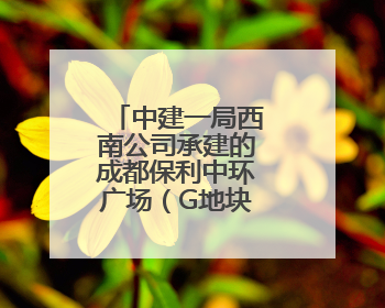 中建一局西南公司承建的成都保利中环广场（G地块）项目竣工