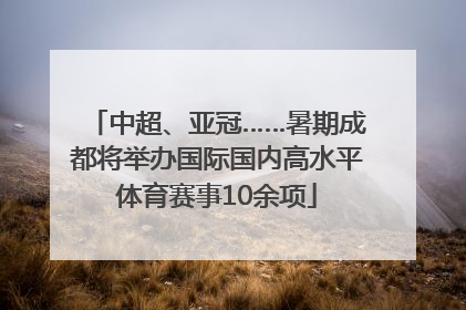 中超、亚冠……暑期成都将举办国际国内高水平体育赛事10余项
