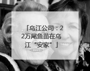 乌江公司：22万尾鱼苗在乌江“安家”