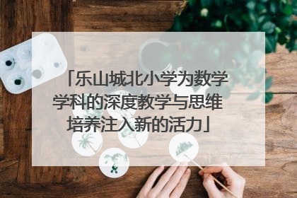 乐山城北小学为数学学科的深度教学与思维培养注入新的活力
