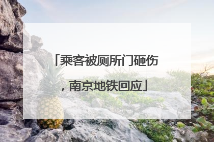 乘客被厕所门砸伤，南京地铁回应