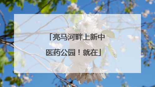 亮马河畔上新中医药公园！就在