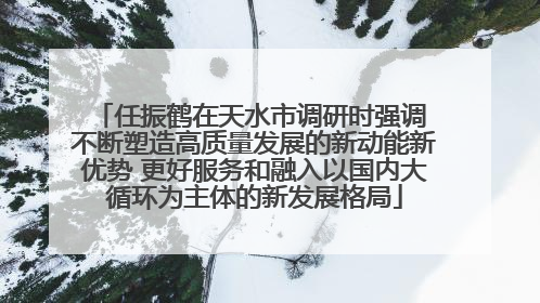 任振鹤在天水市调研时强调 不断塑造高质量发展的新动能新优势 更好服务和融入以国内大循环为主体的新发展格局