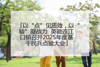 以“点”见质效，以“验”凝战力  英德连江口镇召开2025年度基干民兵点验大会