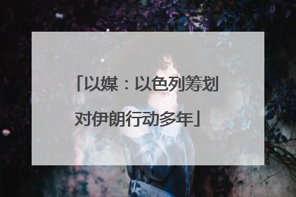 以媒：以色列筹划对伊朗行动多年
