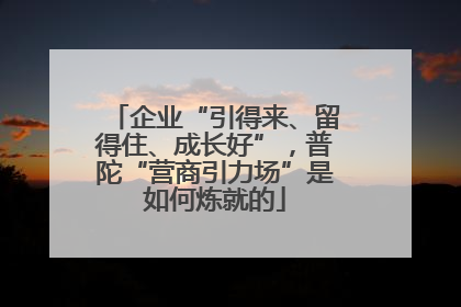 企业“引得来、留得住、成长好”，普陀“营商引力场”是如何炼就的