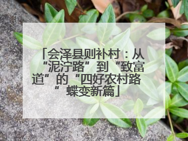 会泽县则补村：从“泥泞路”到“致富道”的“四好农村路”蝶变新篇