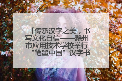 传承汉字之美，书写文化自信——滁州市应用技术学校举行“笔墨中国”汉字书写比赛表彰大会